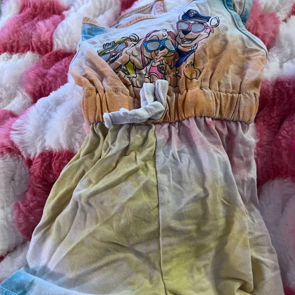 Nickelodeon Paw Patrol Pink and Cream Graphic romper